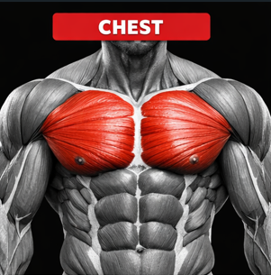 Chest muscle training illustration
